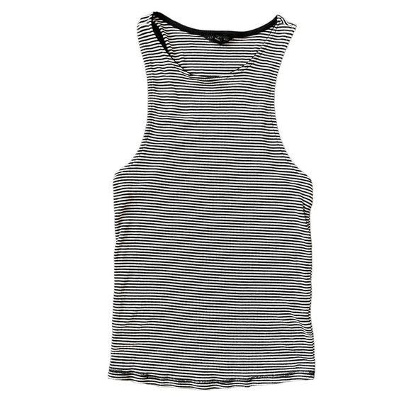 Aeropostale Tops - Aeropostale black/white striped ribbed high neck tank top size small
